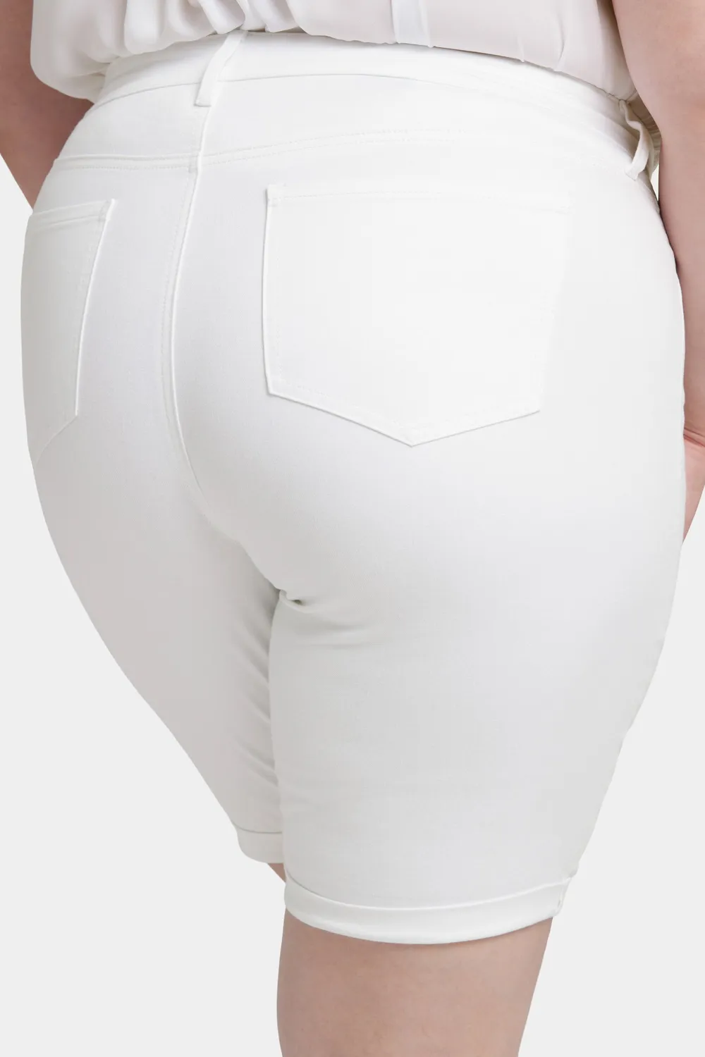 NYDJ Briella 11 Inch Jeansshorts Optic White Plus-Size