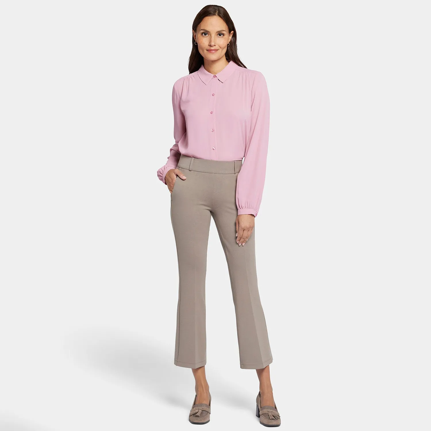 NYDJ Pull-On Flared Ankle Hose Saddlewood figurformend