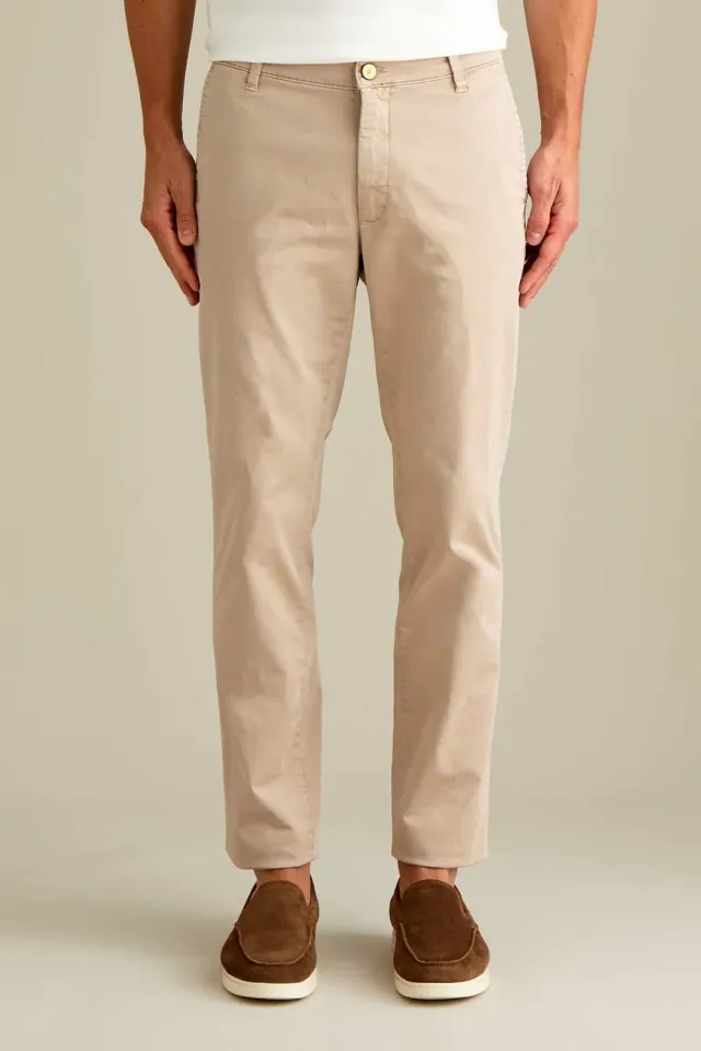 Jeckerson Jack Chino Hose Slim Fit Beige Baumwolle