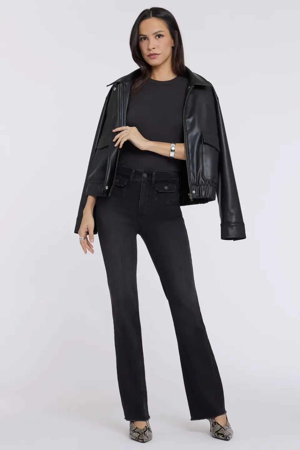 NYDJ Barbara Bootcut Jeans Helleborus High Rise schwarz