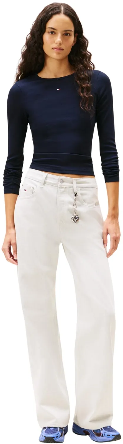 Tommy Jeans Essential Rib Langarmshirt 2er Pack Slim Damen