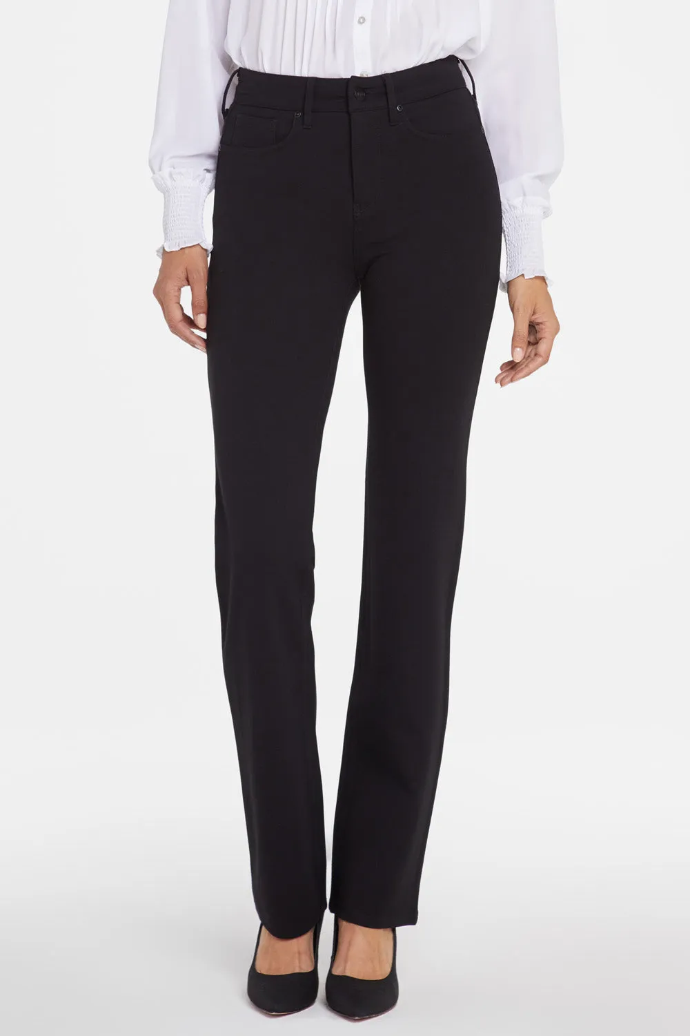NYDJ Marilyn Straight Hose Petite Schwarz formend