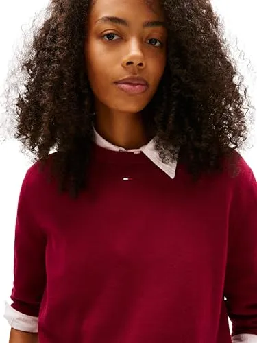 Tommy Jeans Essential Crew Pullover Rot 1XL Baumwolle