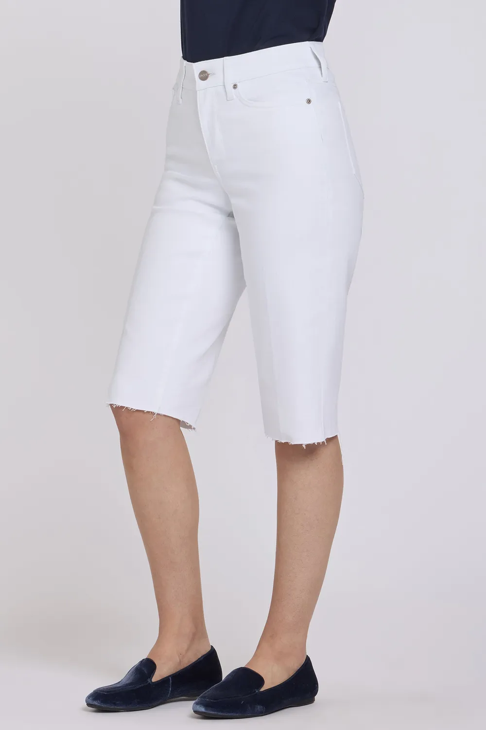 NYDJ Kristie 80s Bermuda Denim Shorts Optic White