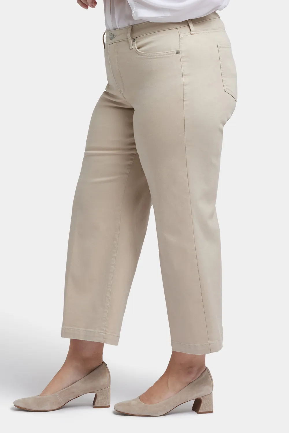 NYDJ Teresa Wide Leg Ankle Jeans Feather Plus Size weit