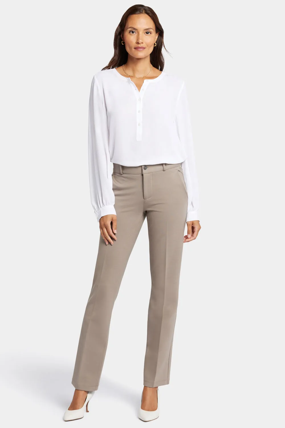NYDJ Classic Trouser Hose Saddlewood beige Ponte