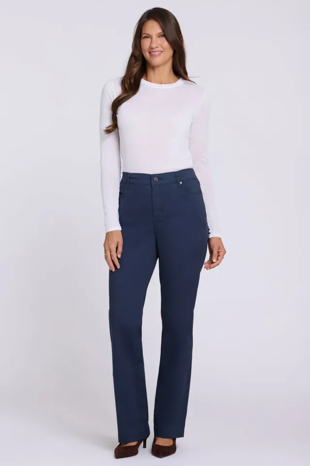 NYDJ Marilyn Adjustable Straight Hose Oxford Navy Stretch