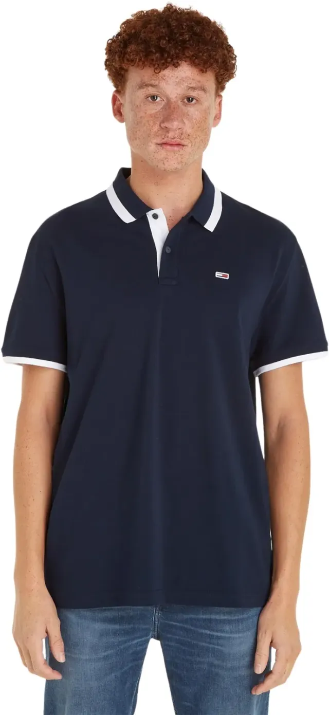 Tommy Jeans Tipped Regular Fit Herren Poloshirt Kurzarm