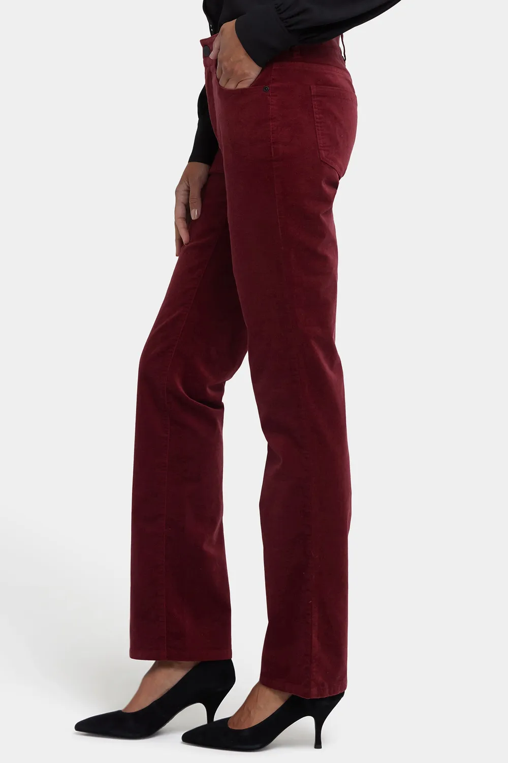 NYDJ Marilyn Straight Hose Wild Currant Samt petite