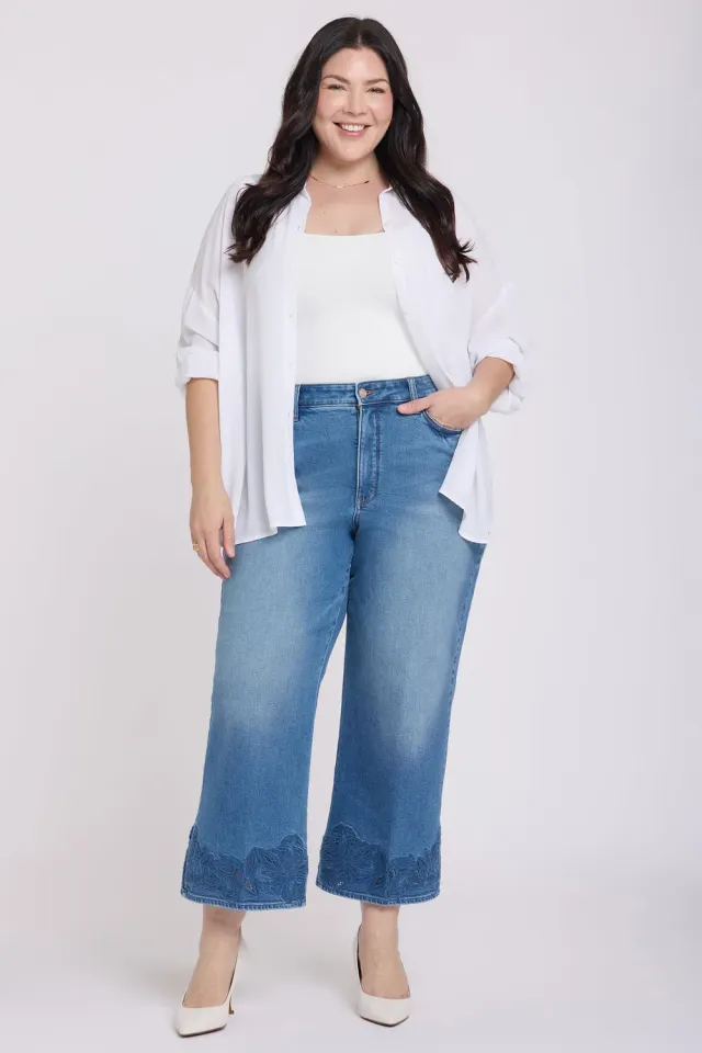 NYDJ Teresa Wide Leg Ankle Jeans Port Sea Plus Weit