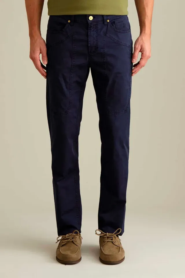 Jeckerson John Slim Fit Hose Dunkelblau Satin