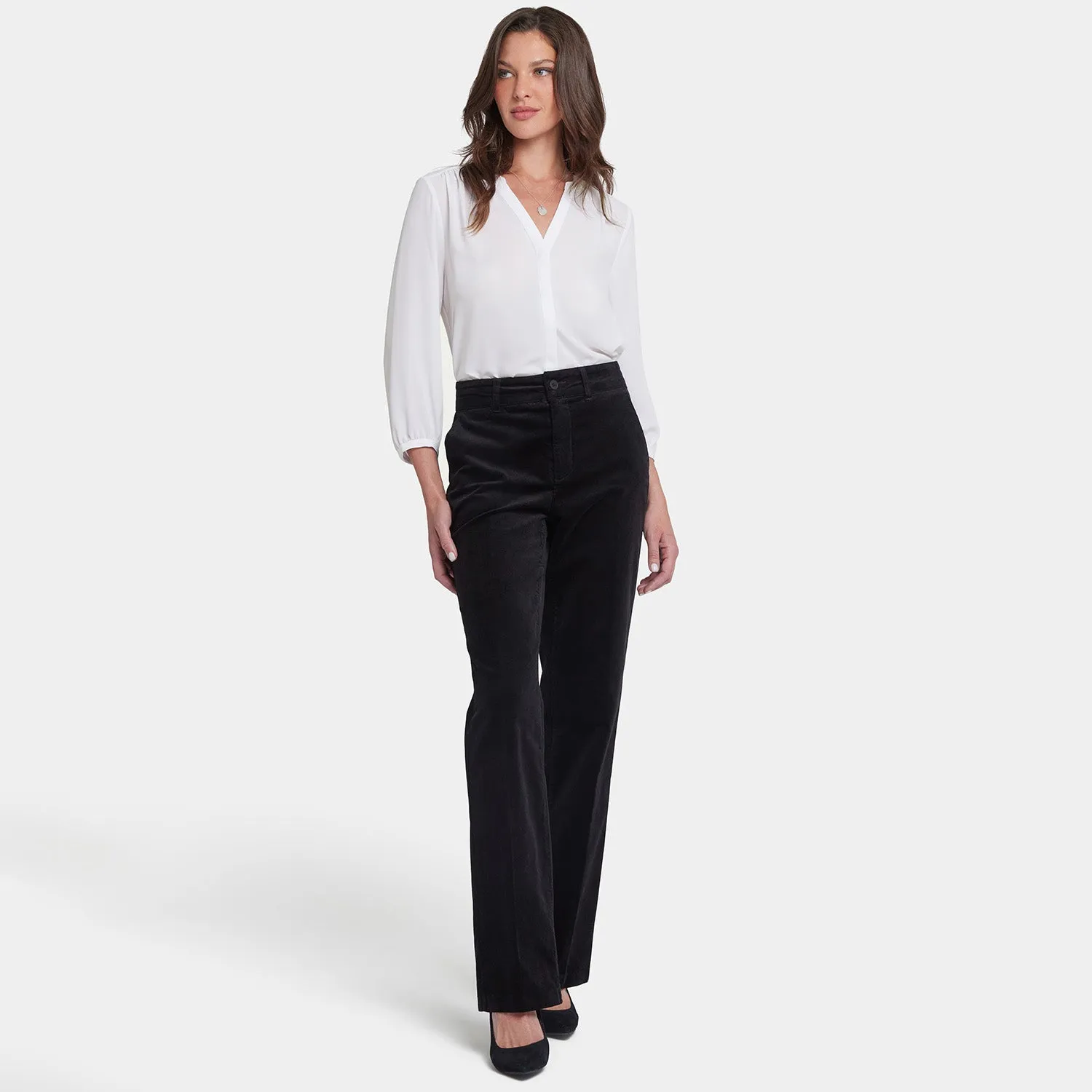 NYDJ Straight Leg Trouser Hose Schwarz figurformend