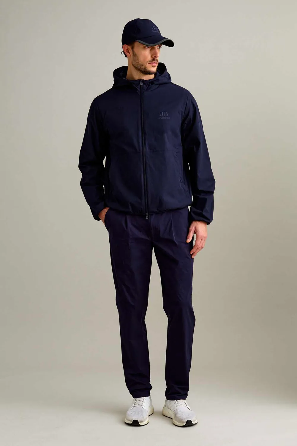 Jeckerson J18 Windjacke dunkelblau leicht mit Kapuze