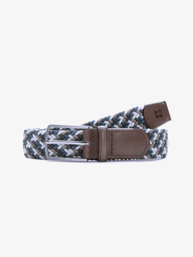 Club of Comfort GUERTEL73 Gürtel blau-dunkelbraun Stretch