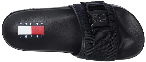 Tommy Jeans Herren Badeschuhe mit Logo Schwarz 40 EU