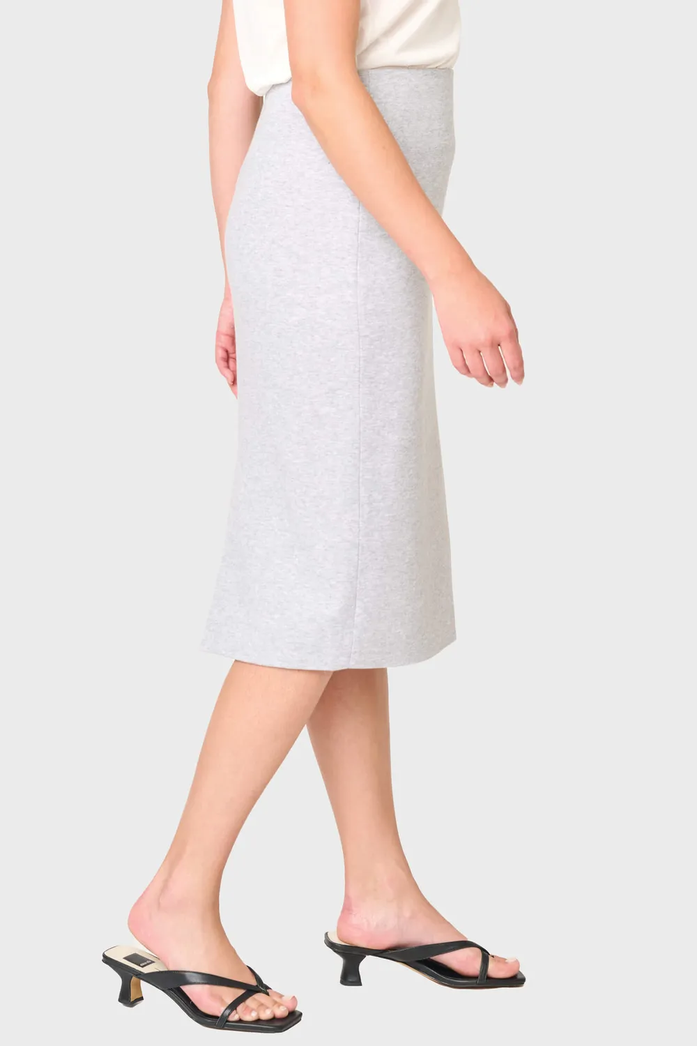 NYDJ Notch Midi Bleistiftrock Heather Grey Ponte