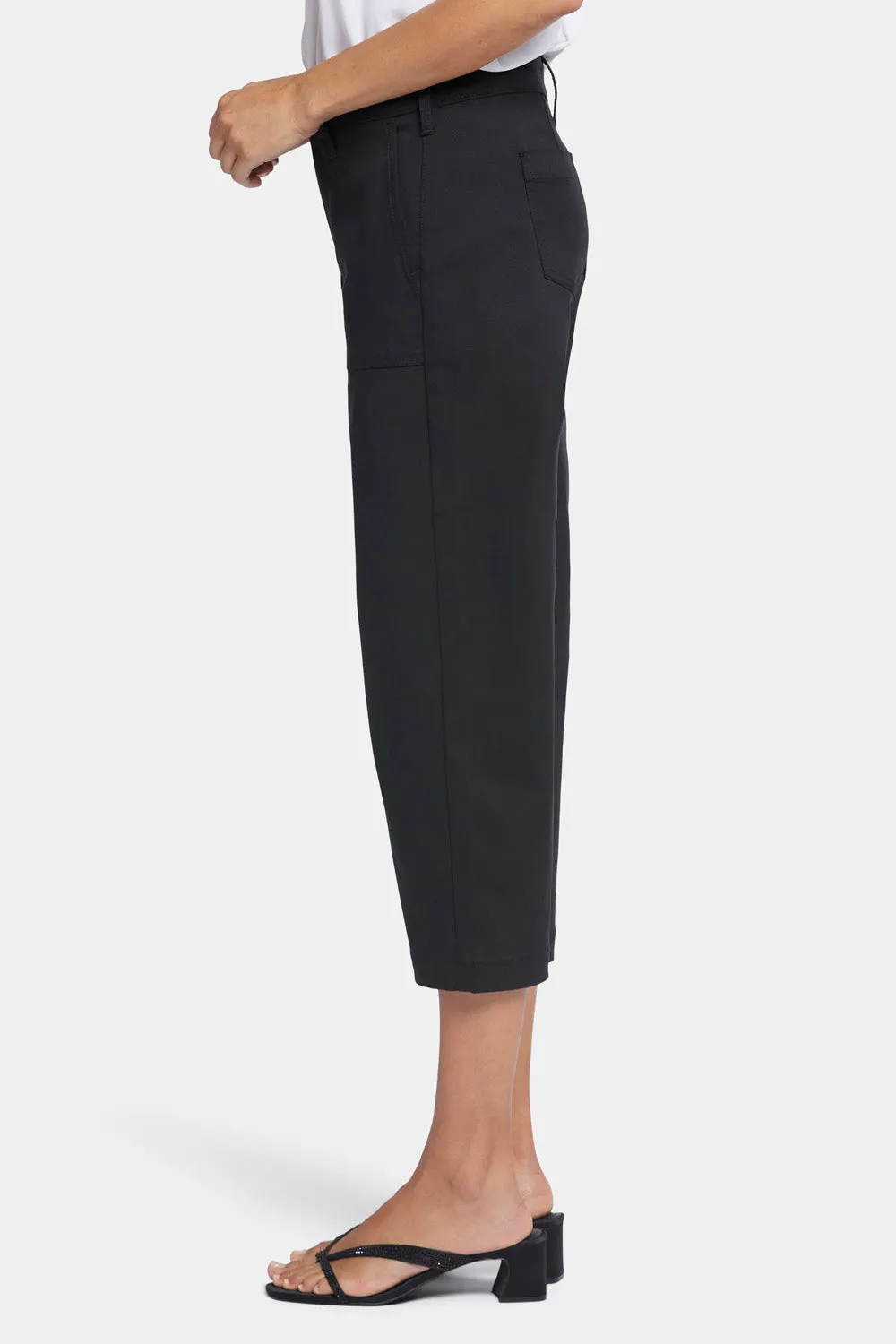 NYDJ Utility Hose Schwarz Stretch-Twill gerade