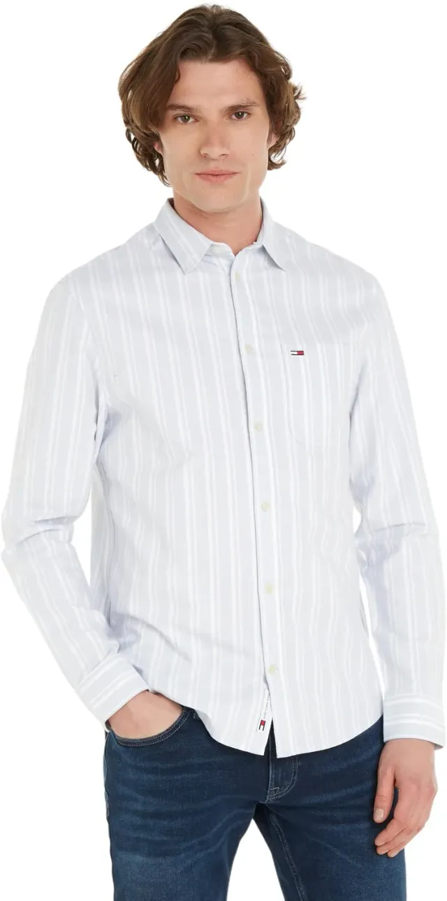 Tommy Jeans Herren Hemd XS Baumwollhemd Knopfleiste
