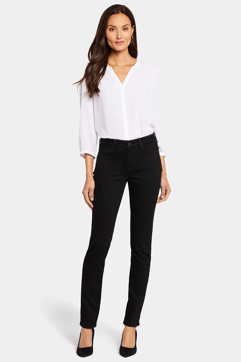 NYDJ Alina Skinny Jeans Black Damen Skinny Schwarz Figurformend