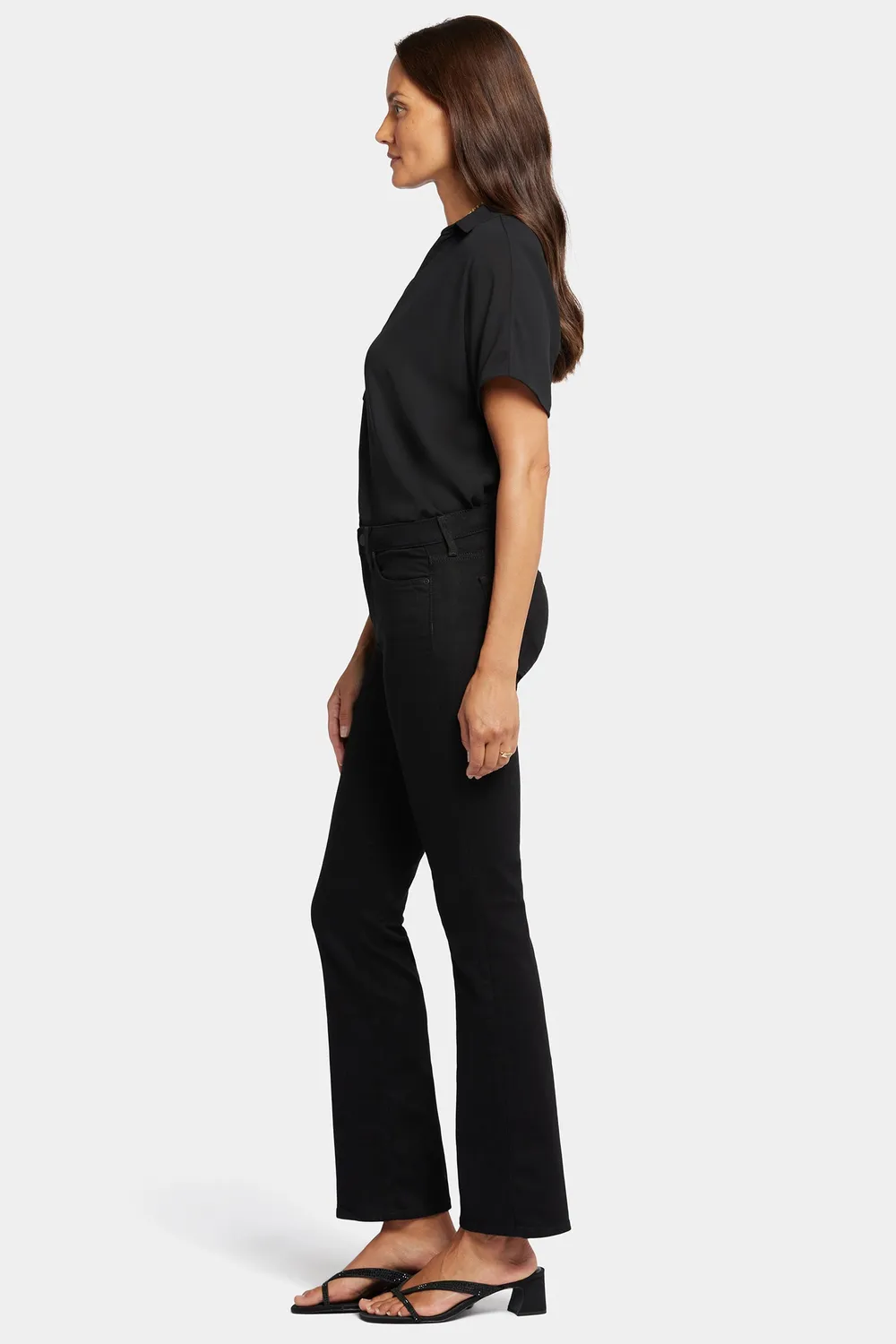 NYDJ Barbara Bootcut Jeans Schwarz kurz formend