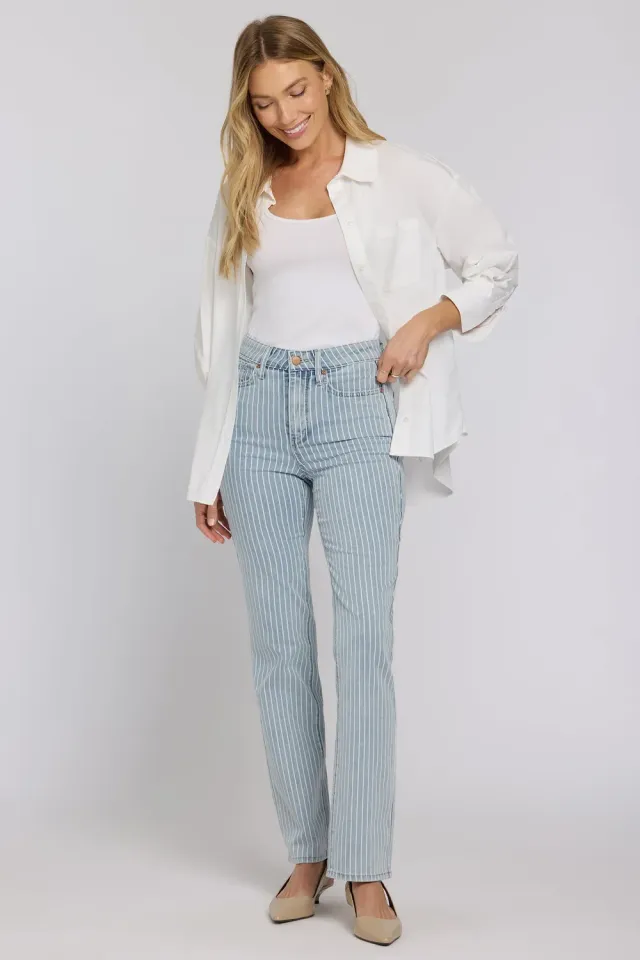NYDJ Marilyn Straight Jeans Azure Stripe gestreift
