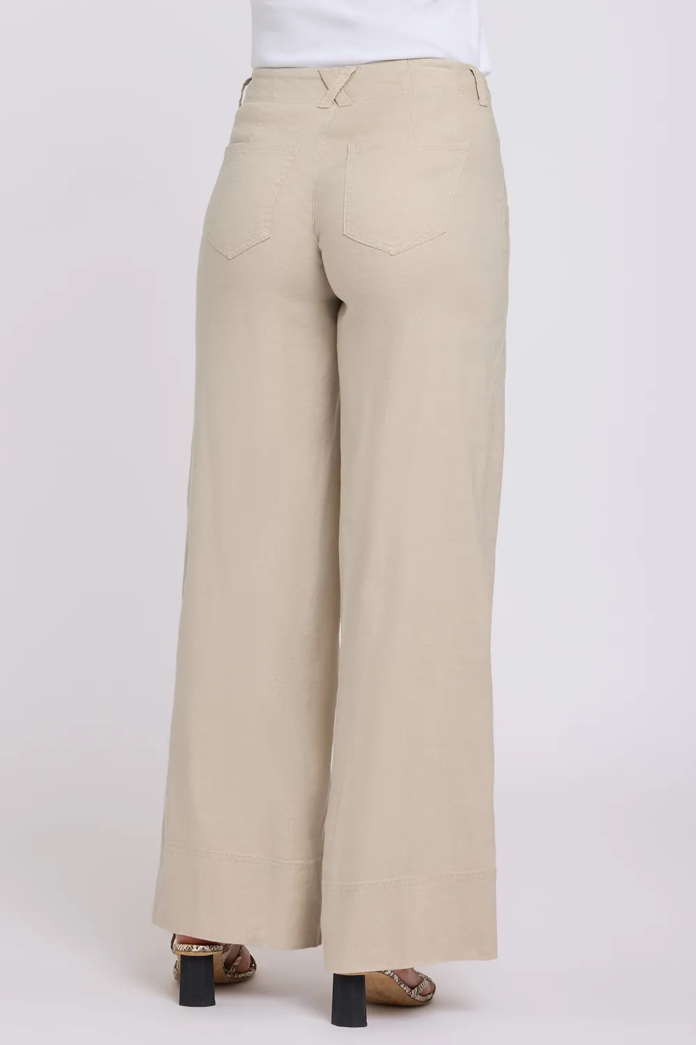 NYDJ 5 Pocket Wide Leg Stoffhose Feather Stretch-Leinen