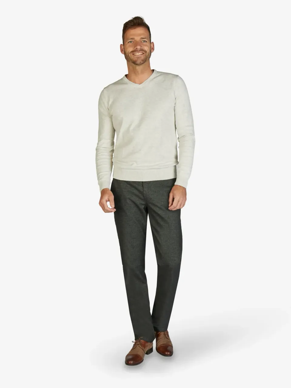 Club of Comfort Garvey 7631 Chino dunkelgrau melange Woll-Optik