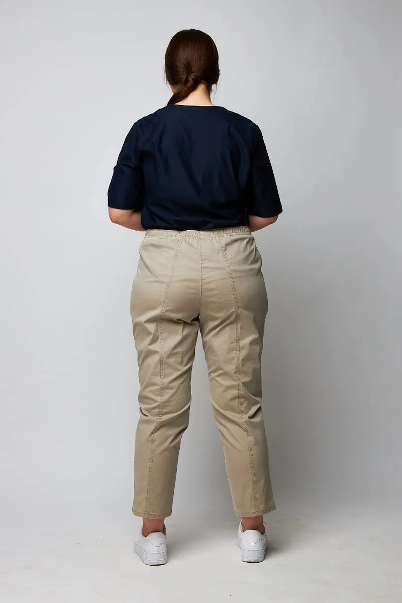 Wille Schlupfjeans Beige mit Gummizug leichte Damenjeans