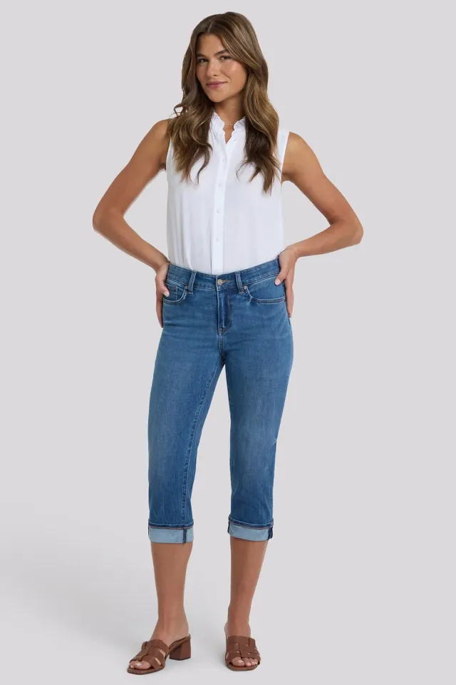 NYDJ Marilyn Straight Crop Jeans Wild River Petite Cropped