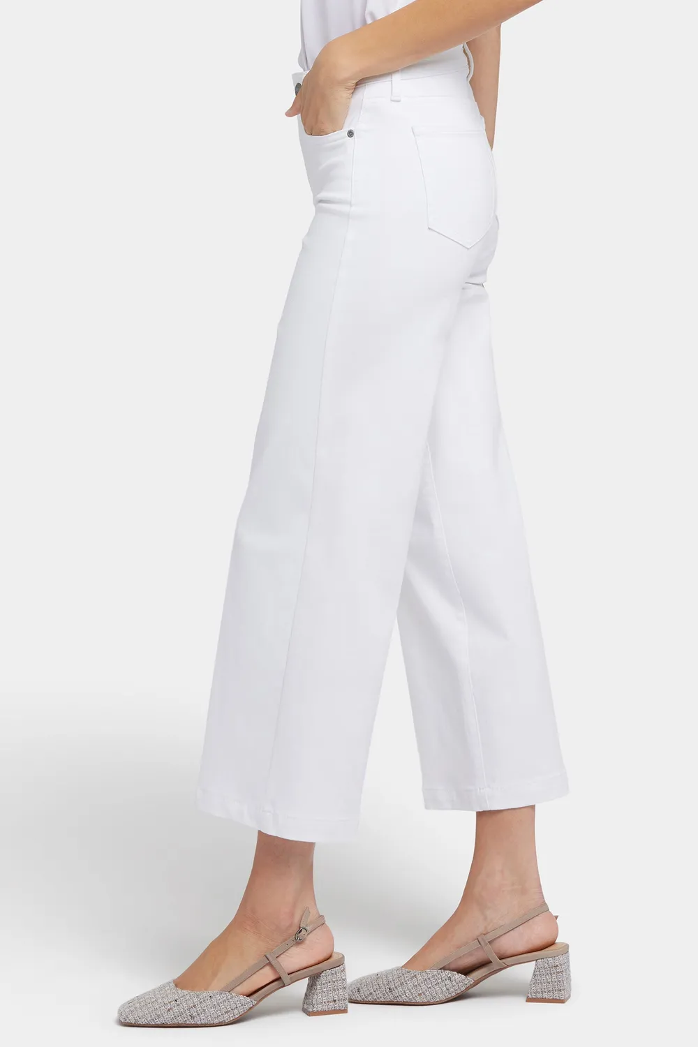 NYDJ Teresa Wide Leg Ankle Jeans Optic White Weiß