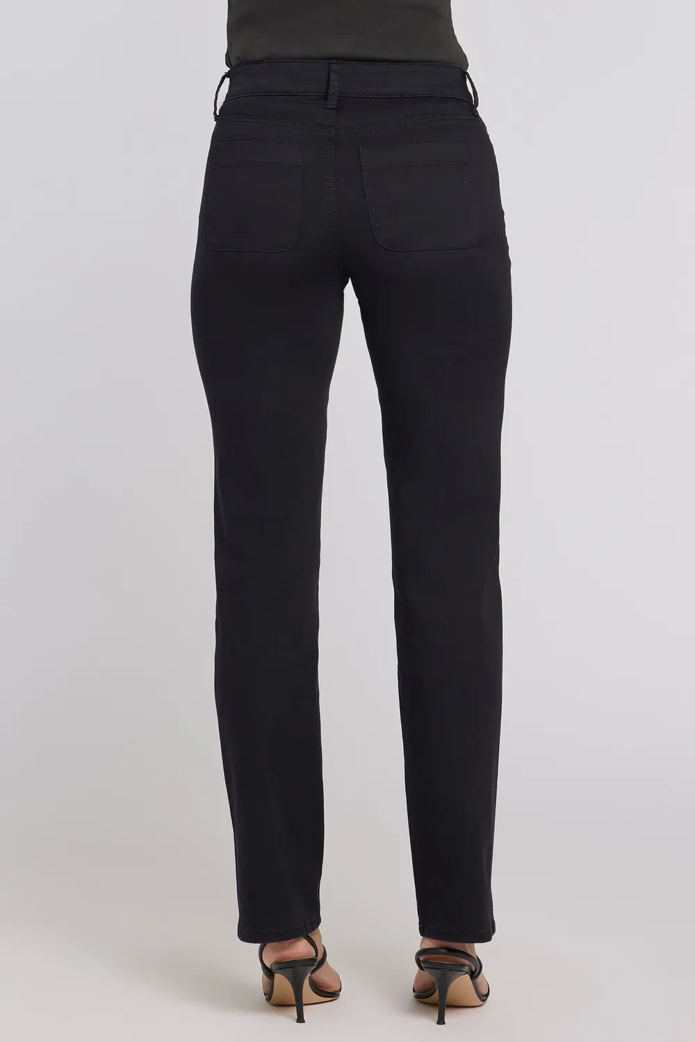 NYDJ Marilyn Straight Jeans Schwarz Patchpockets