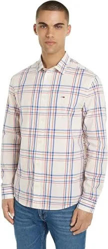 Tommy Jeans Herren Freizeithemd S White Check Karo