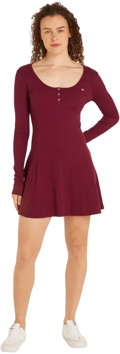 Tommy Jeans Flare Damen Kleid Langarm S Stretch
