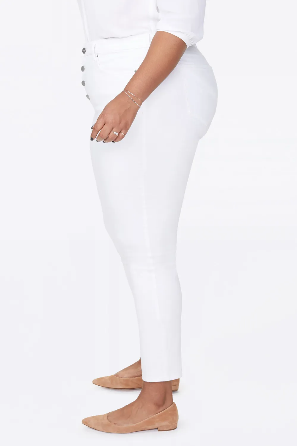 NYDJ Ami Skinny Ankle Jeans Weiss Plus Stretch