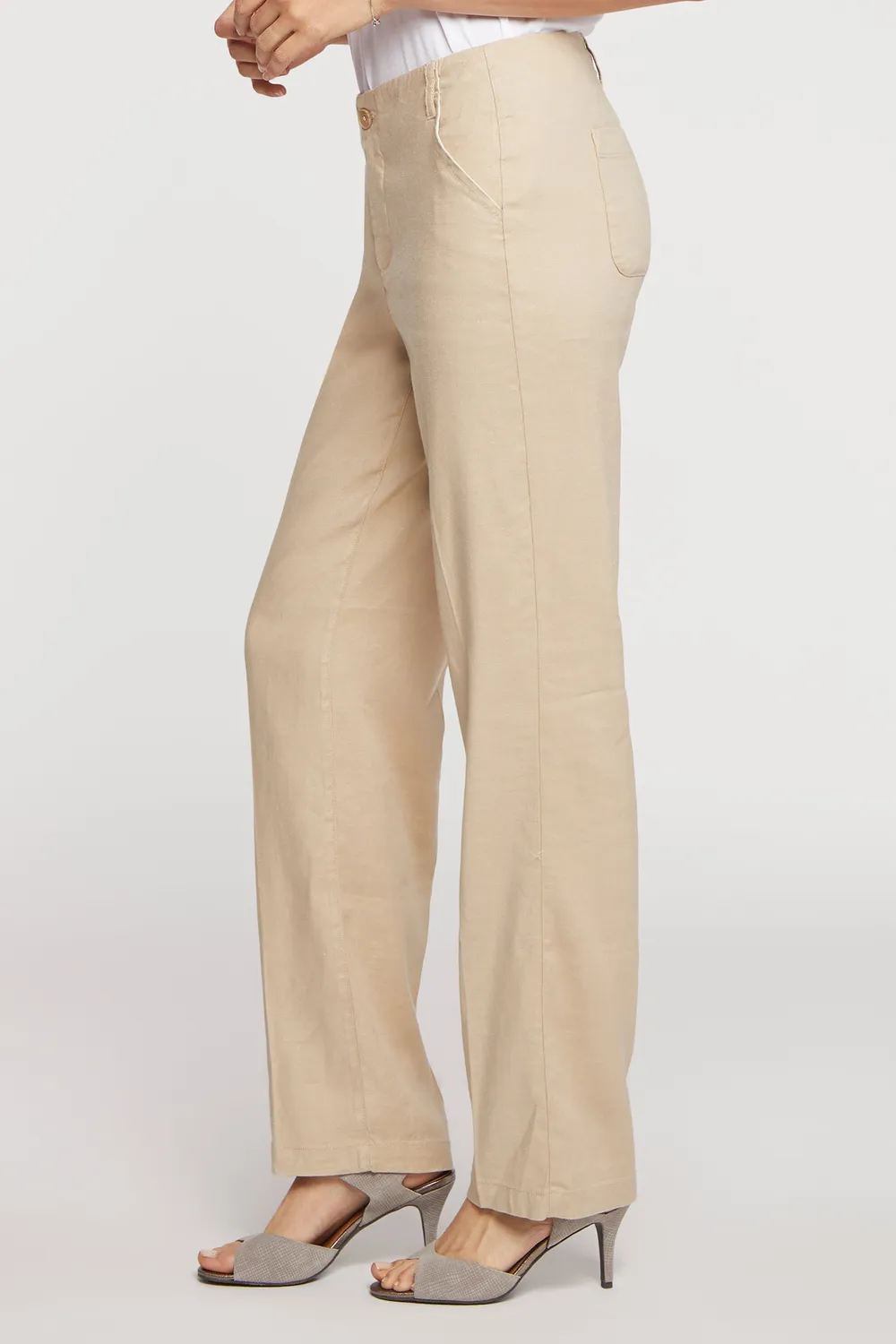 NYDJ Marilyn Straight Hose Petite Feather Stretch-Leinen