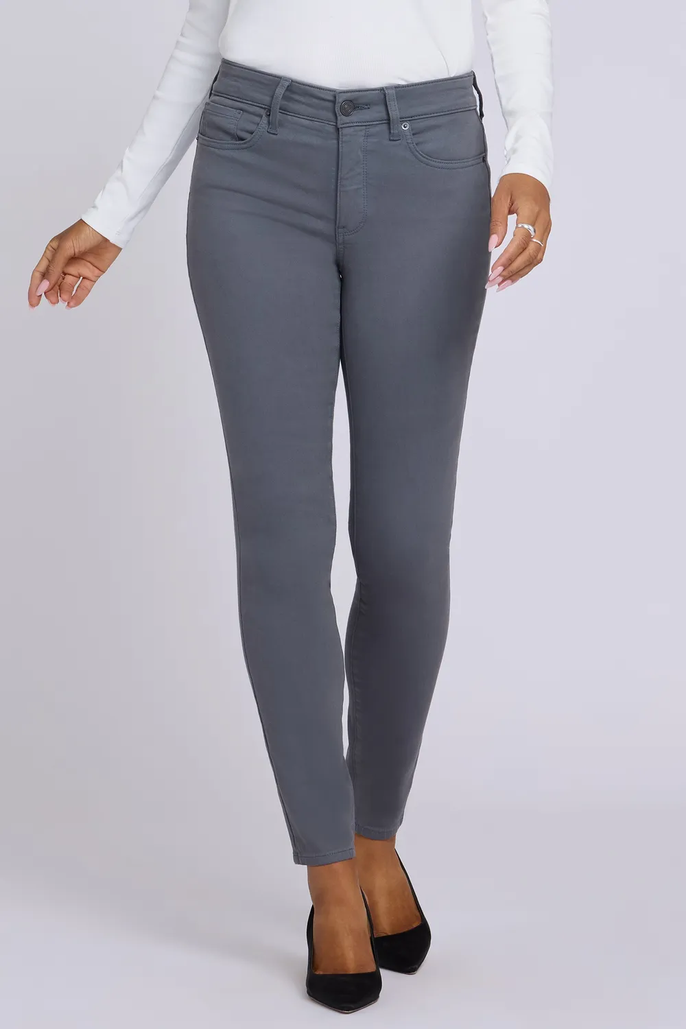 NYDJ Ami Skinny Jeans Vintage Charcoal Petite grau