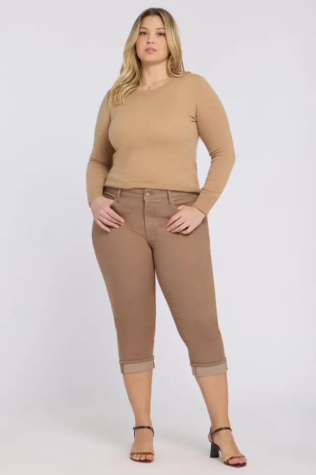 NYDJ Marilyn Straight Crop Jeans Plus Toasted Coconut