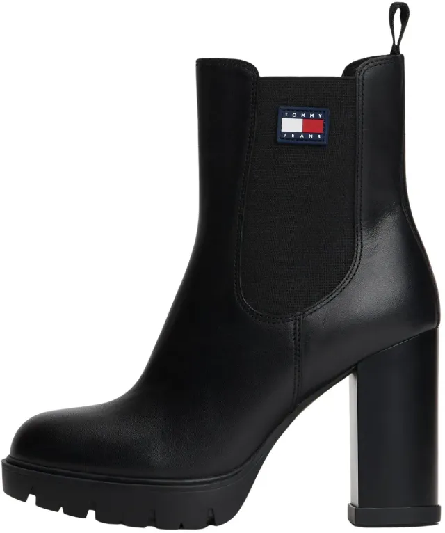 Tommy Jeans Mid Boot Leder Stiefel Damen mit Absatz