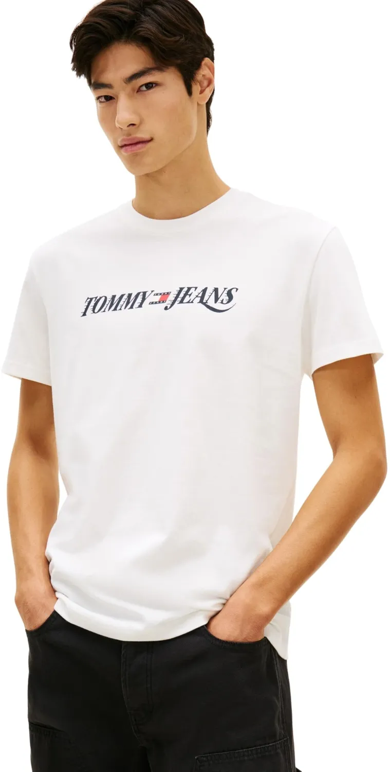 Tommy Jeans TJM Reg Vintage T-Shirt XL Schwarz Baumwolle