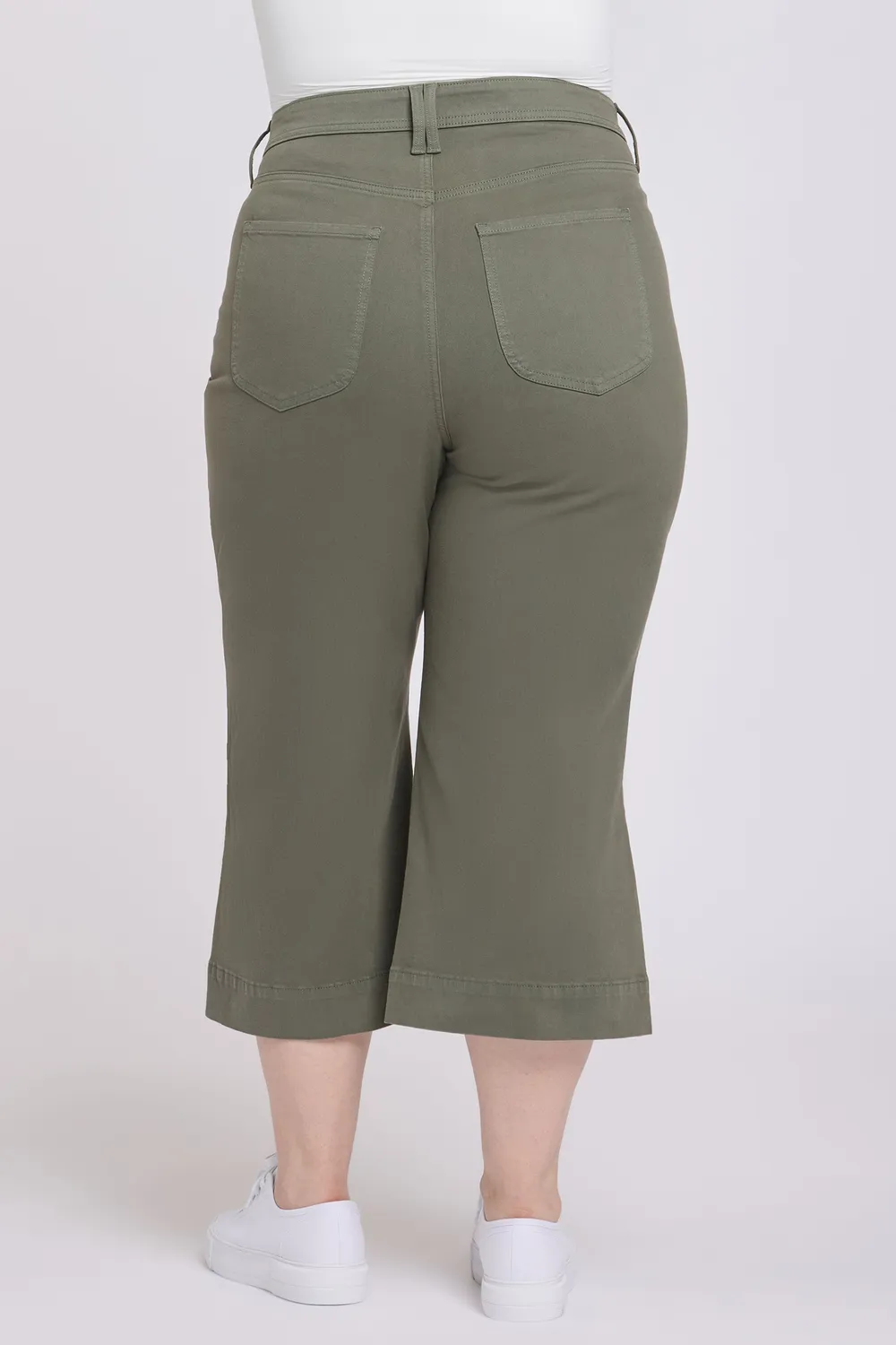NYDJ Brigitte Wide Leg Capri Jeans Desert Green Plus