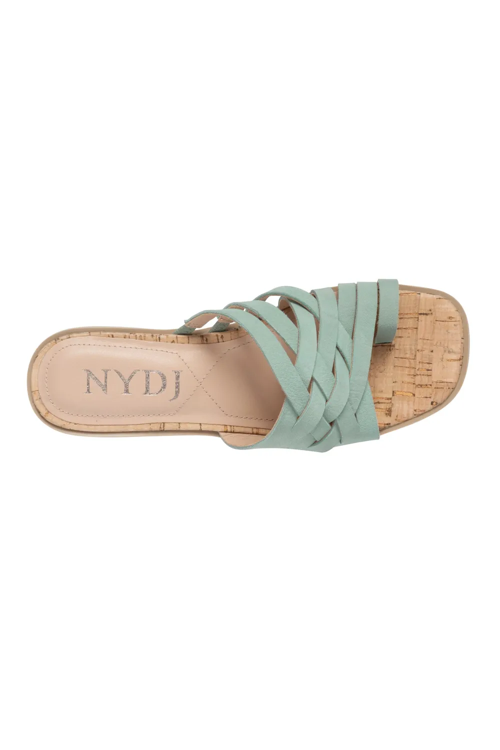 NYDJ Reesie Keilsandalen Jade Grün Leder