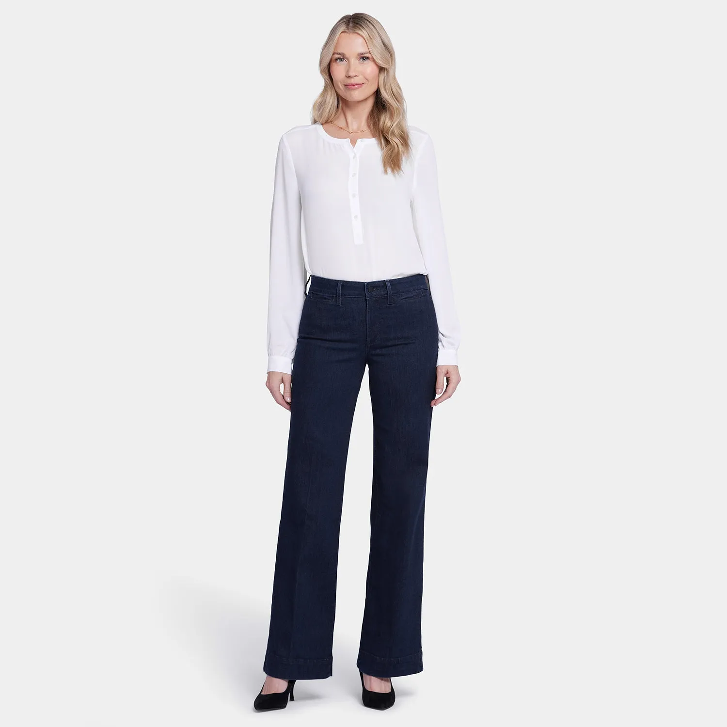 NYDJ Teresa Trouser Jeans Rinse Blau weites Bein
