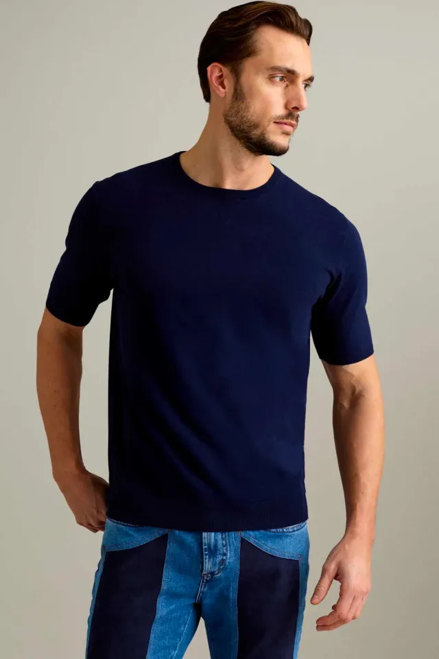 Jeckerson T-Shirt Baumwolle dunkelblau Kurzarm