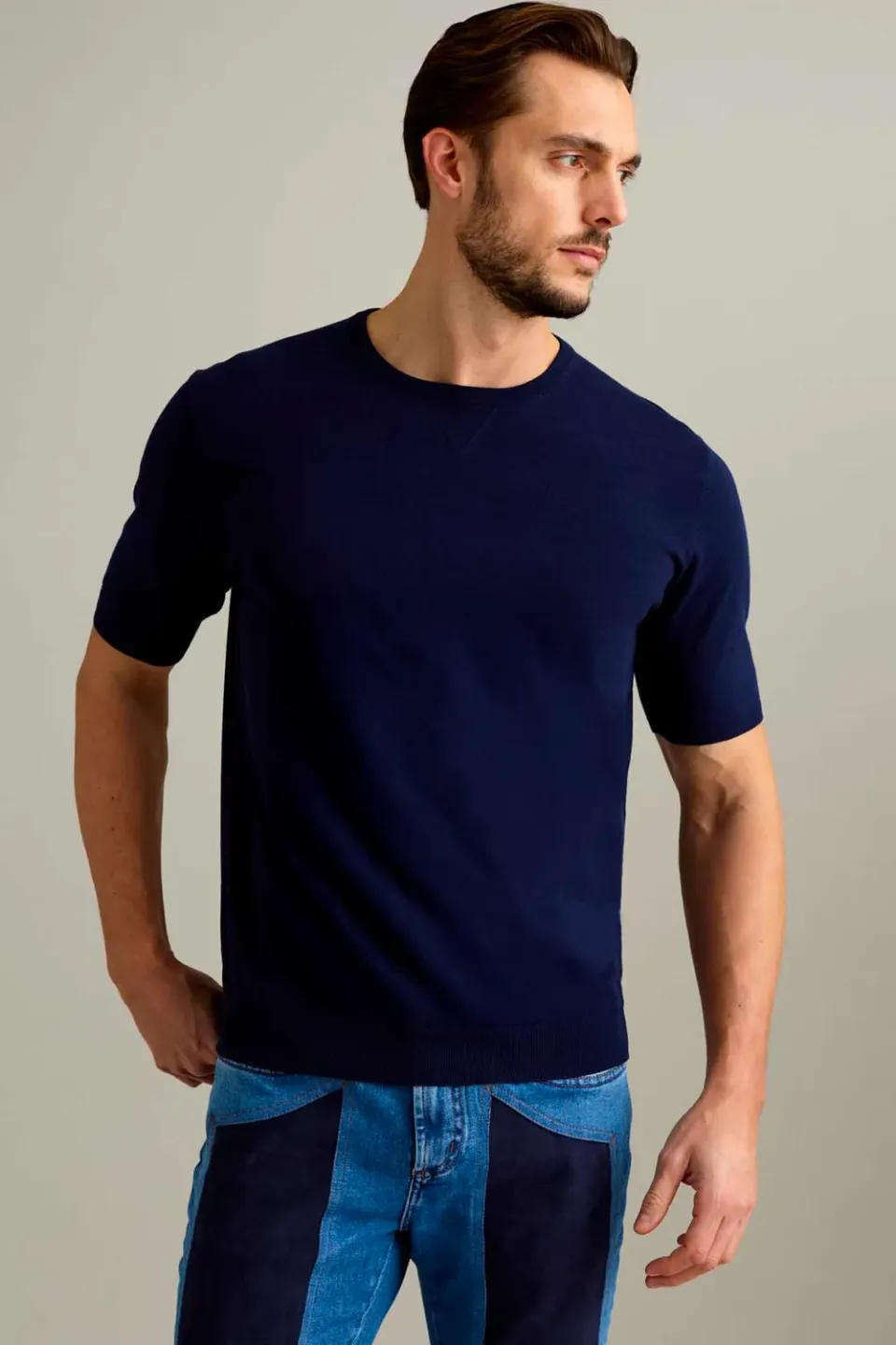Jeckerson T-Shirt Baumwolle dunkelblau Kurzarm