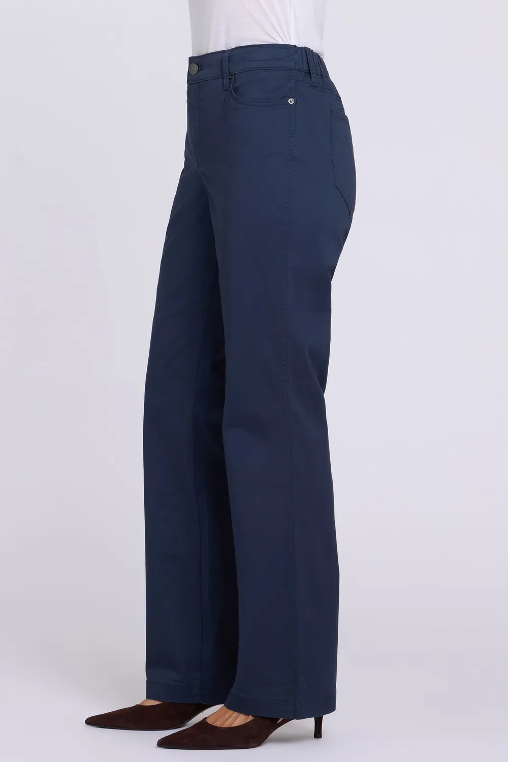 NYDJ Marilyn Adjustable Straight Hose Oxford Navy Stretch