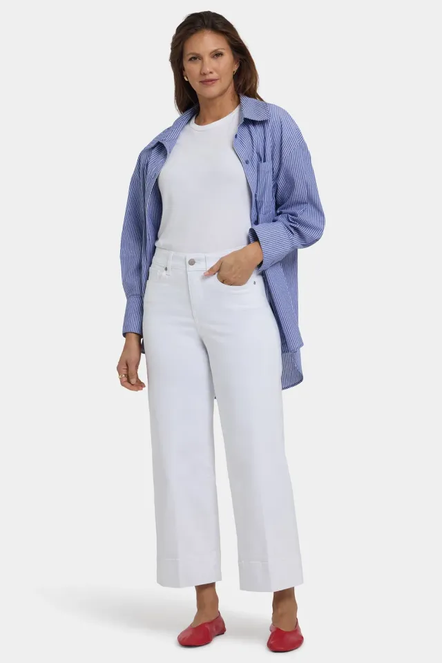 NYDJ Teresa Wide Leg Ankle Jeans Petite Optic White