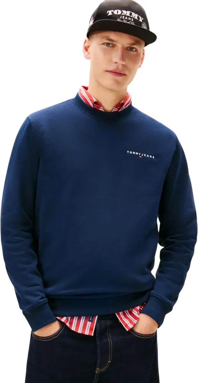 Tommy Jeans Linear Sweatshirt Herren Rundhals Grün