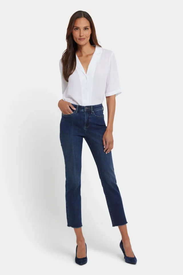 NYDJ Sheri Slim Ankle Jeans Louvre Sapphire Fransen