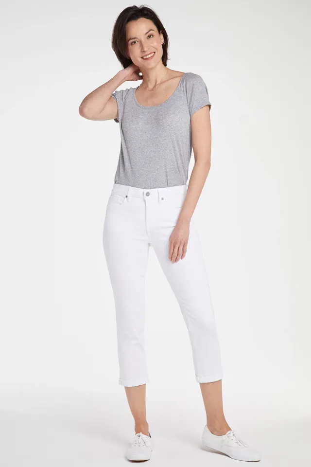 NYDJ Chloe Skinny Capri Jeans Optic White figurformend