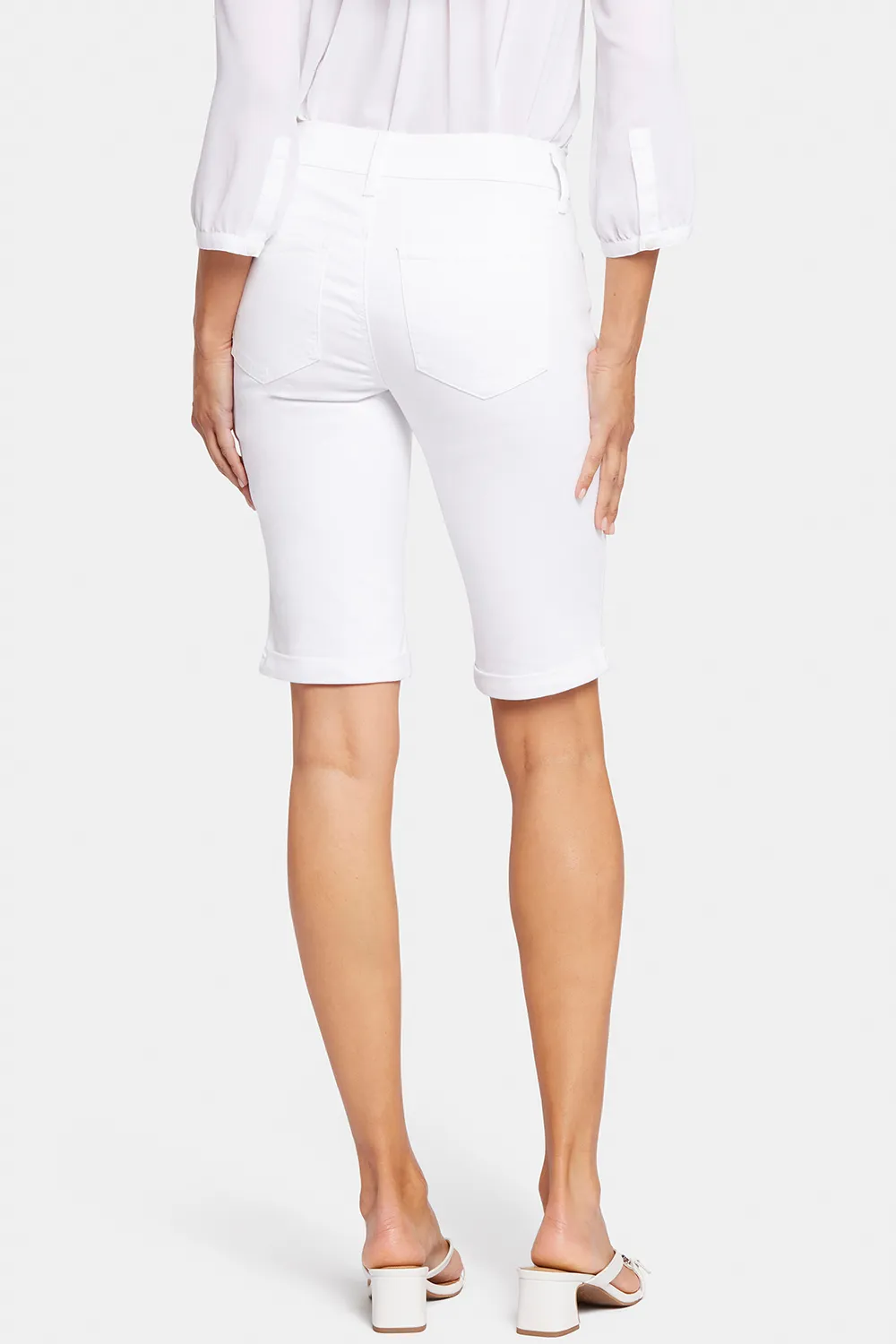 NYDJ Briella Twill Shorts Weiß Petite Stretch